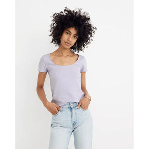 Madewell Lilac Lavender Scoopneck Baby Tee Size XL